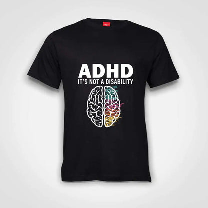 ADHD Is Not A Disability Cotton T-Shirt Black IZZIT APPAREL