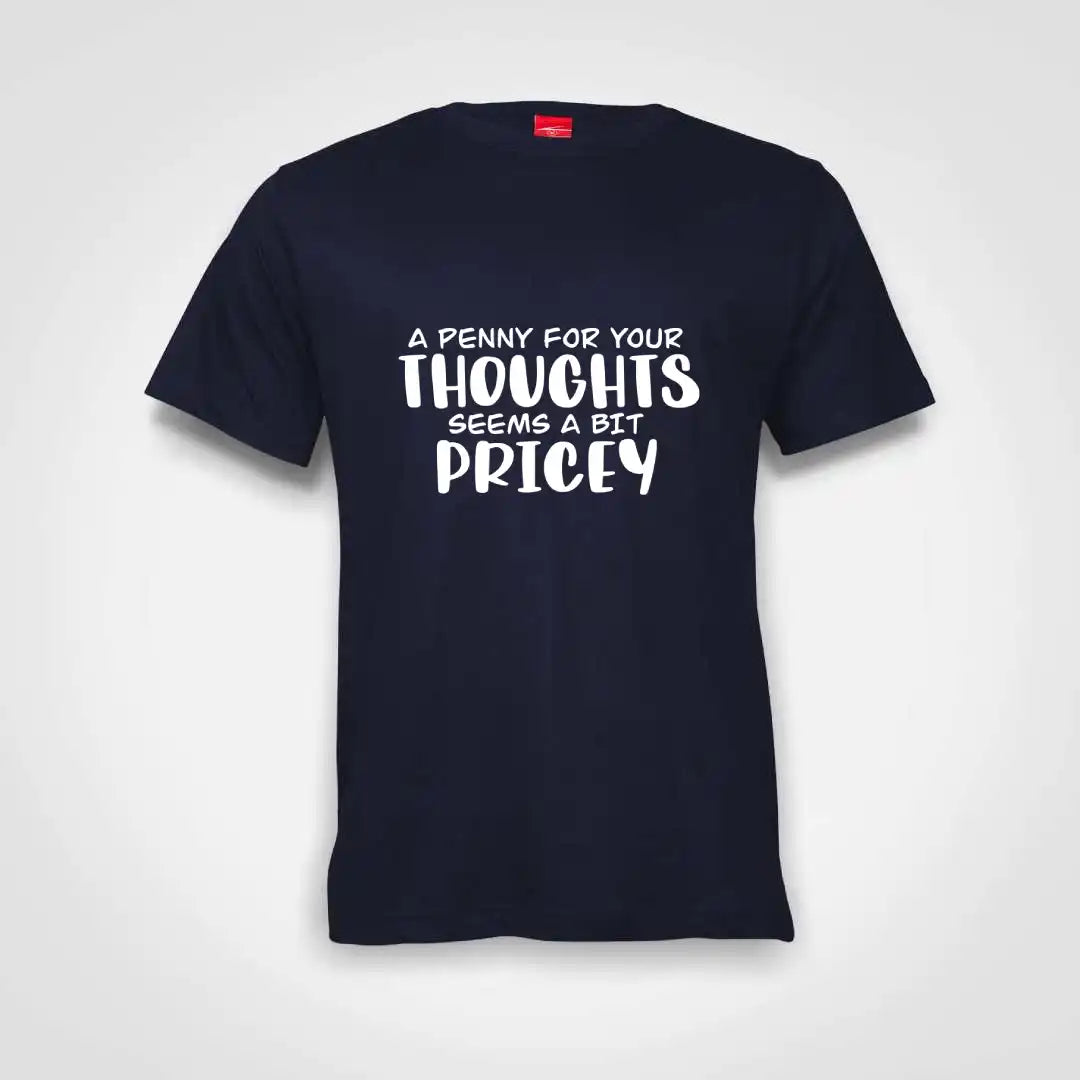 A Penny For Your Thoughts Cotton T-Shirt Navy IZZIT APPAREL