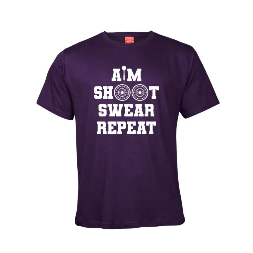 Aim Shoot Swear Repeat Cotton T-Shirt