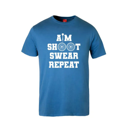 Aim Shoot Swear Repeat Cotton T-Shirt