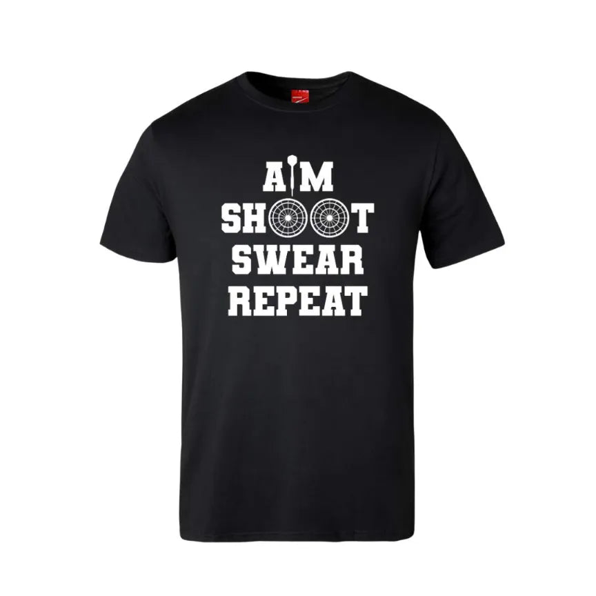 Aim Shoot Swear Repeat Cotton T-Shirt