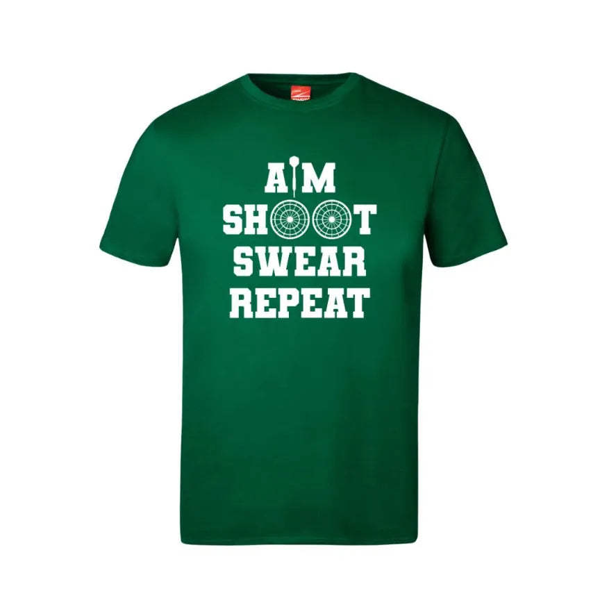 Aim Shoot Swear Repeat Cotton T-Shirt