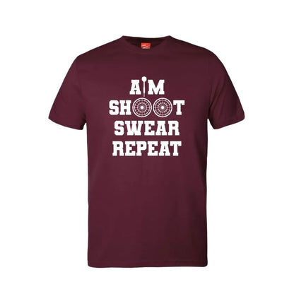 Aim Shoot Swear Repeat Cotton T-Shirt