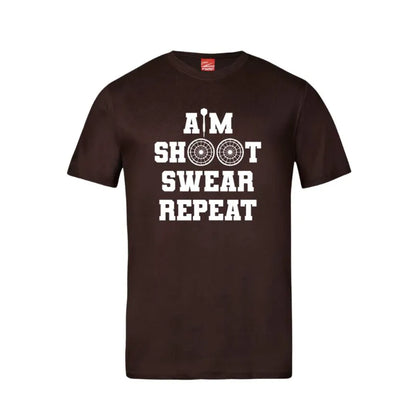 Aim Shoot Swear Repeat Cotton T-Shirt