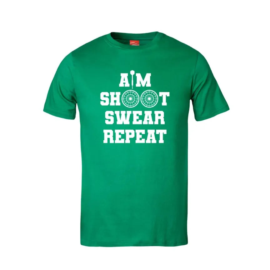 Aim Shoot Swear Repeat Cotton T-Shirt