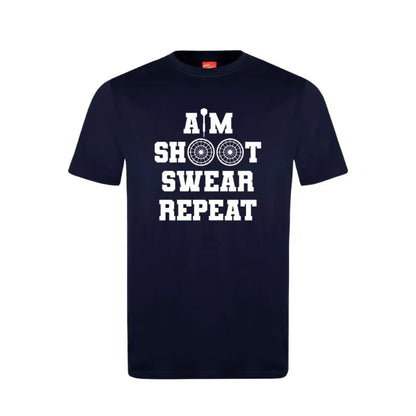 Aim Shoot Swear Repeat Cotton T-Shirt