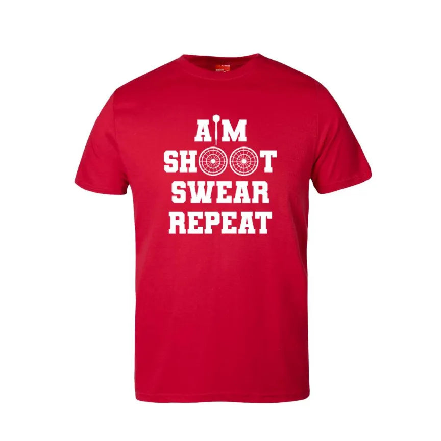 Aim Shoot Swear Repeat Cotton T-Shirt