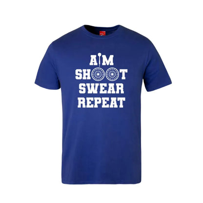 Aim Shoot Swear Repeat Cotton T-Shirt