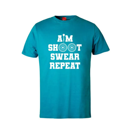 Aim Shoot Swear Repeat Cotton T-Shirt