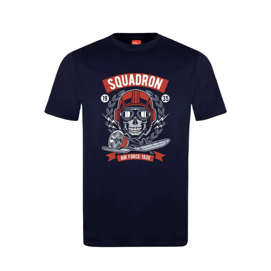 Air Force Squadron Skull Cotton T-Shirt