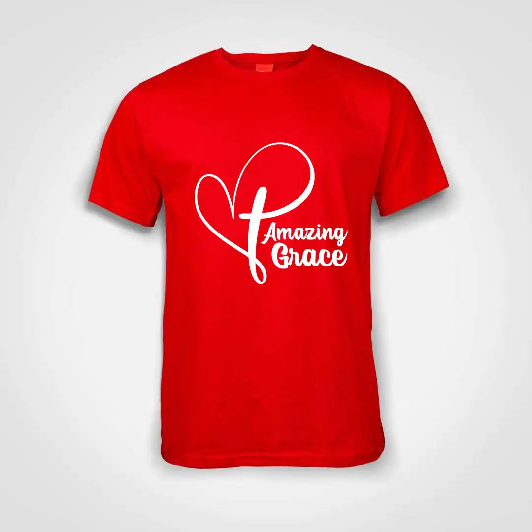 Amazing Grace Cotton T-Shirt Red IZZIT APPAREL