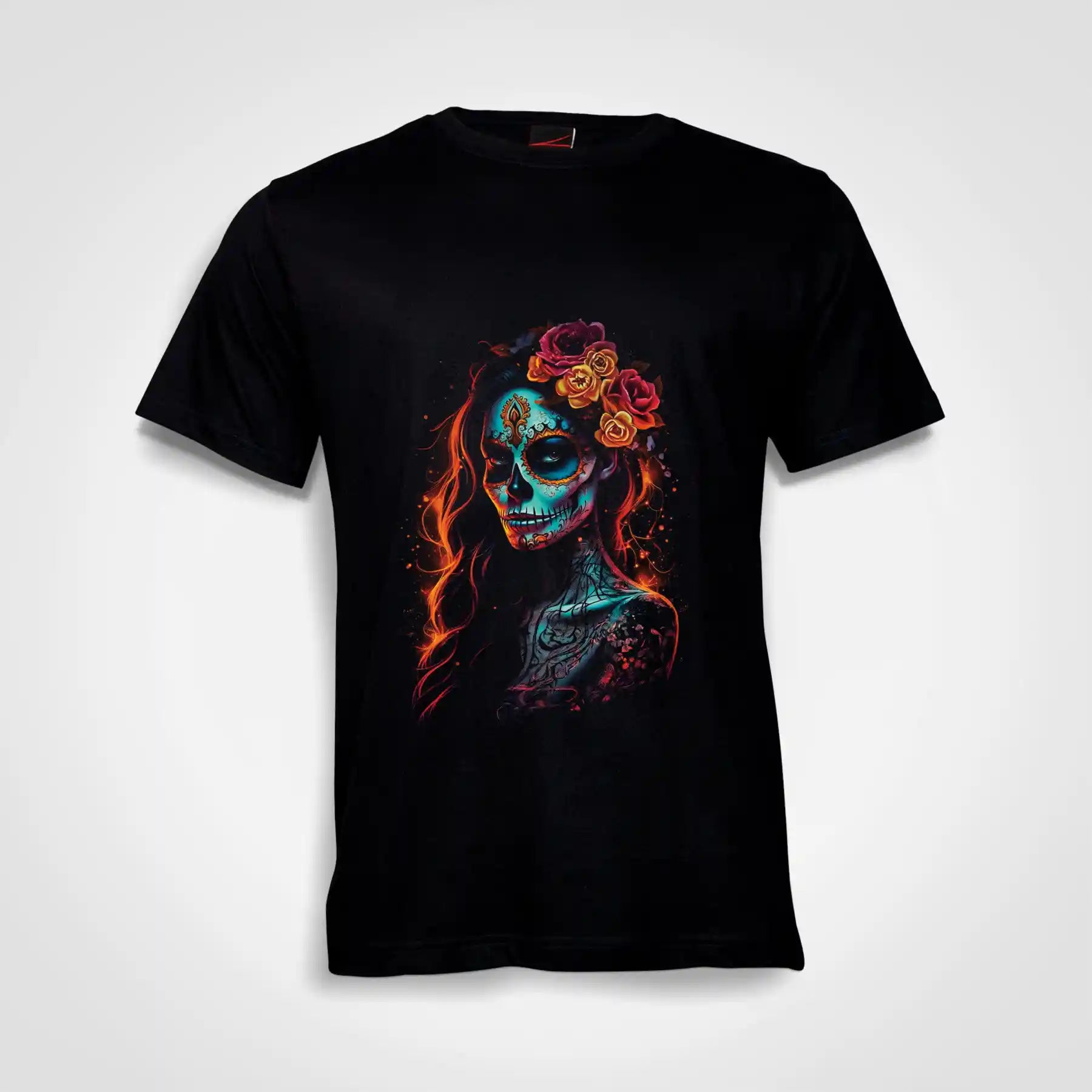 Amber Catarina Sugar Skull Cotton T-Shirt Black IZZIT APPAREL