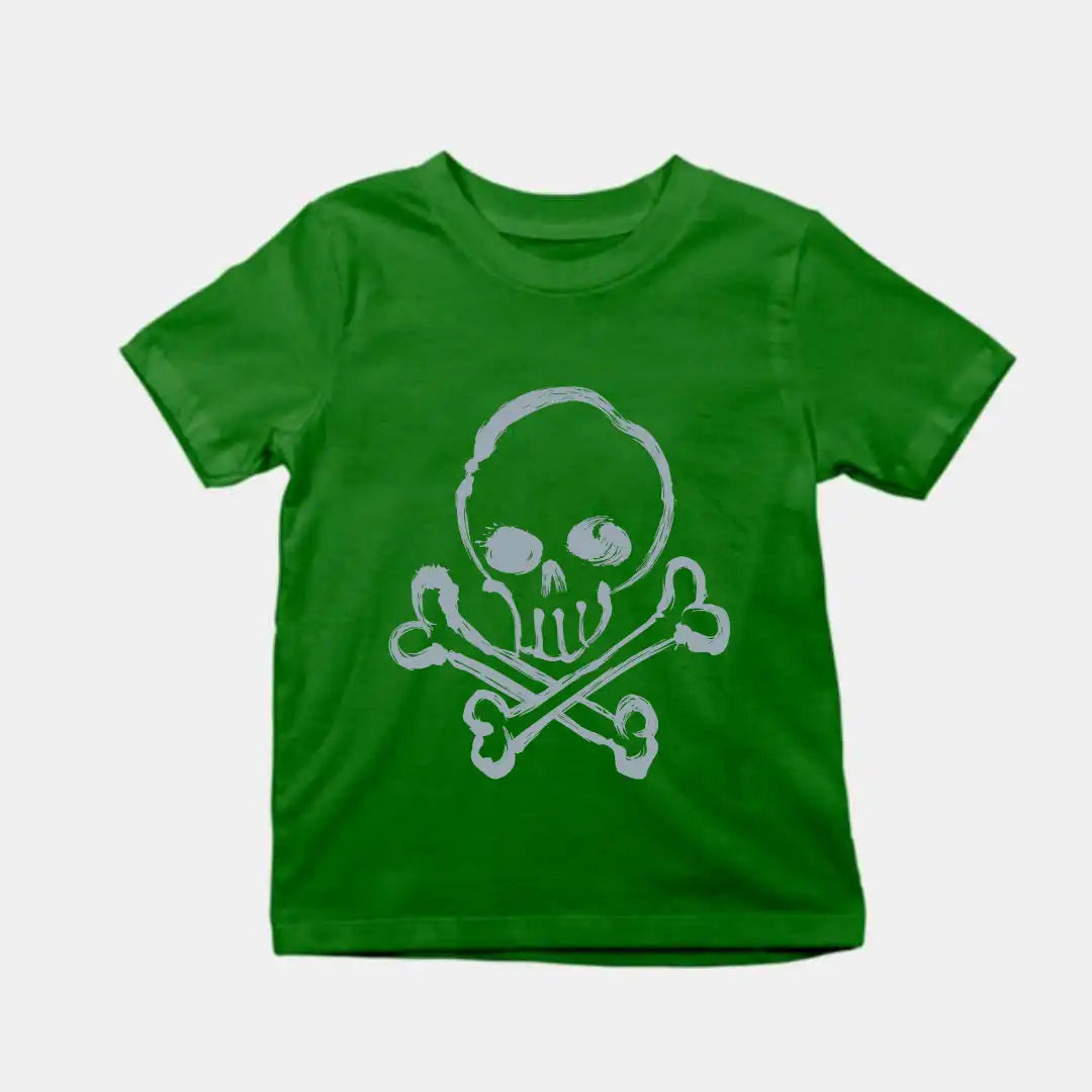 Basic Skull Kids T-Shirt Bottle Green IZZIT APPAREL