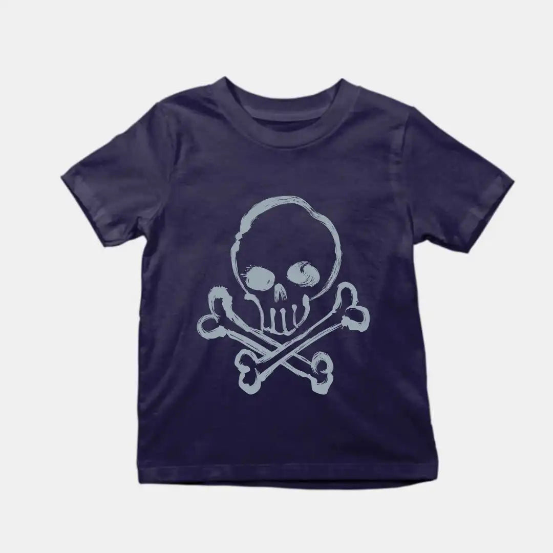 Basic Skull Kids T-Shirt Navy IZZIT APPAREL