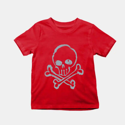 Basic Skull Kids T-Shirt Red IZZIT APPAREL