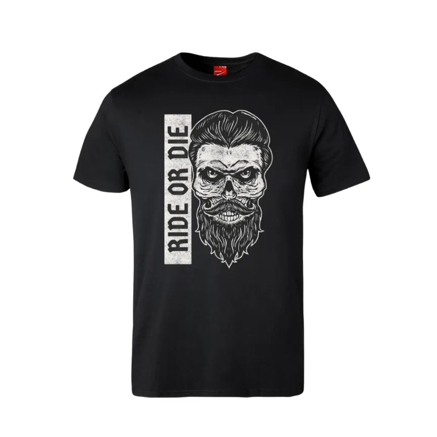 Bearded Skull Ride Or Die Cotton T-Shirt