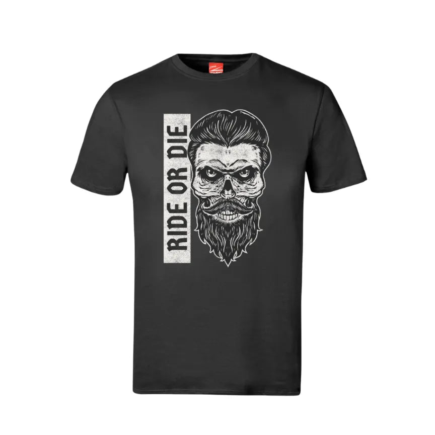 Bearded Skull Ride Or Die Cotton T-Shirt