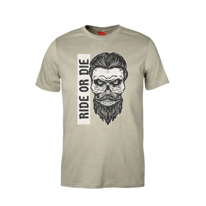 Bearded Skull Ride Or Die Cotton T-Shirt