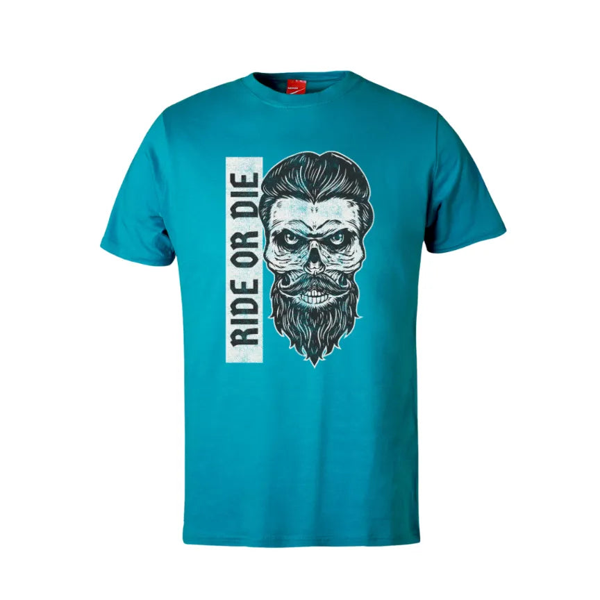 Bearded Skull Ride Or Die Cotton T-Shirt