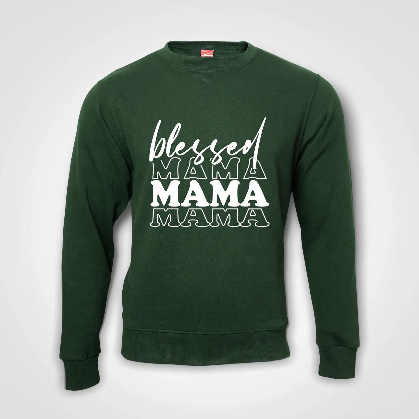 Blessed Mama Sweater Bottle Green IZZIT APPAREL