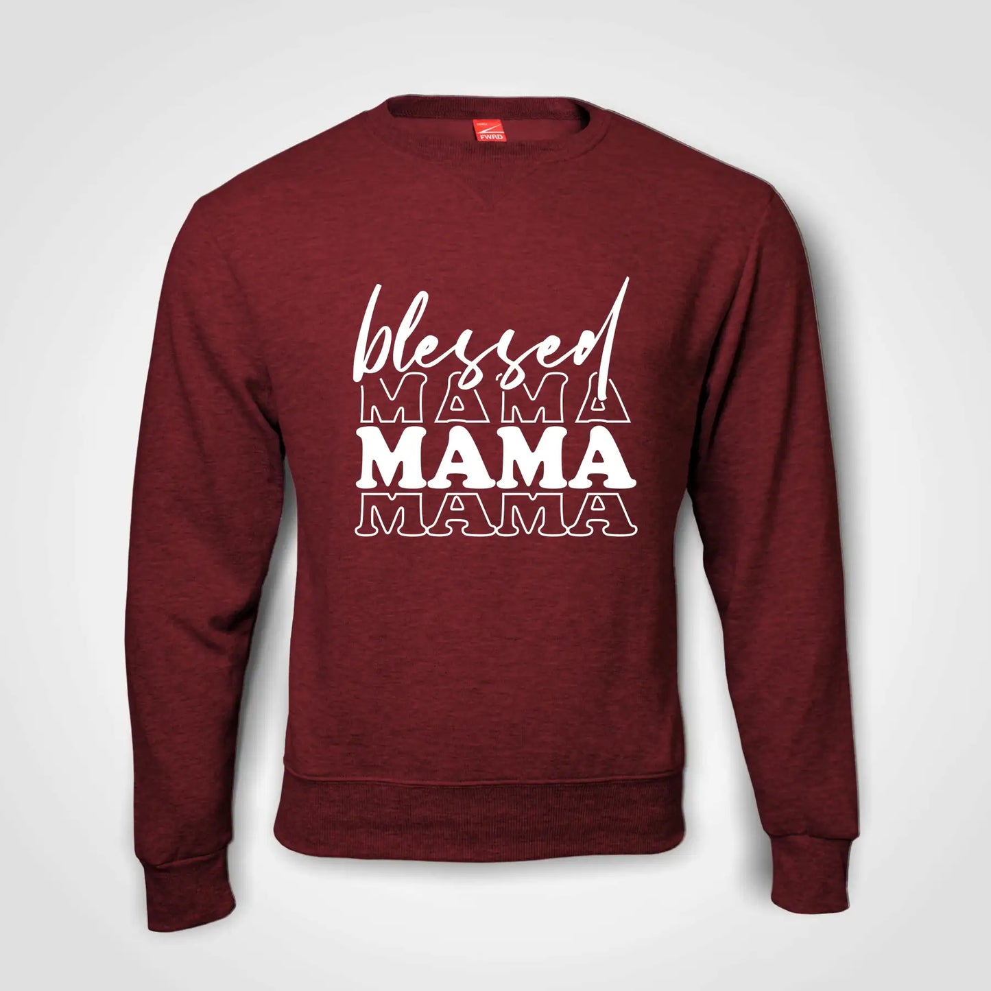 Blessed Mama Sweater Burgundy IZZIT APPAREL