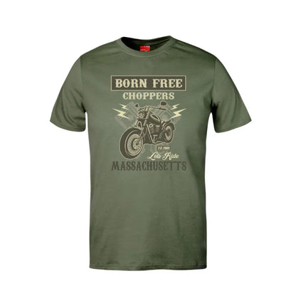 Born Free Choppers Massachusetts Cotton T-Shirt