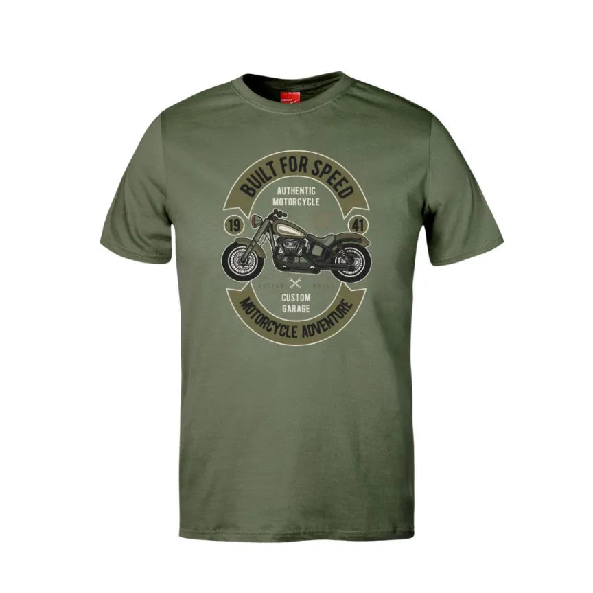 Built For Speed Motorcycle Adventure Cotton T-Shirt