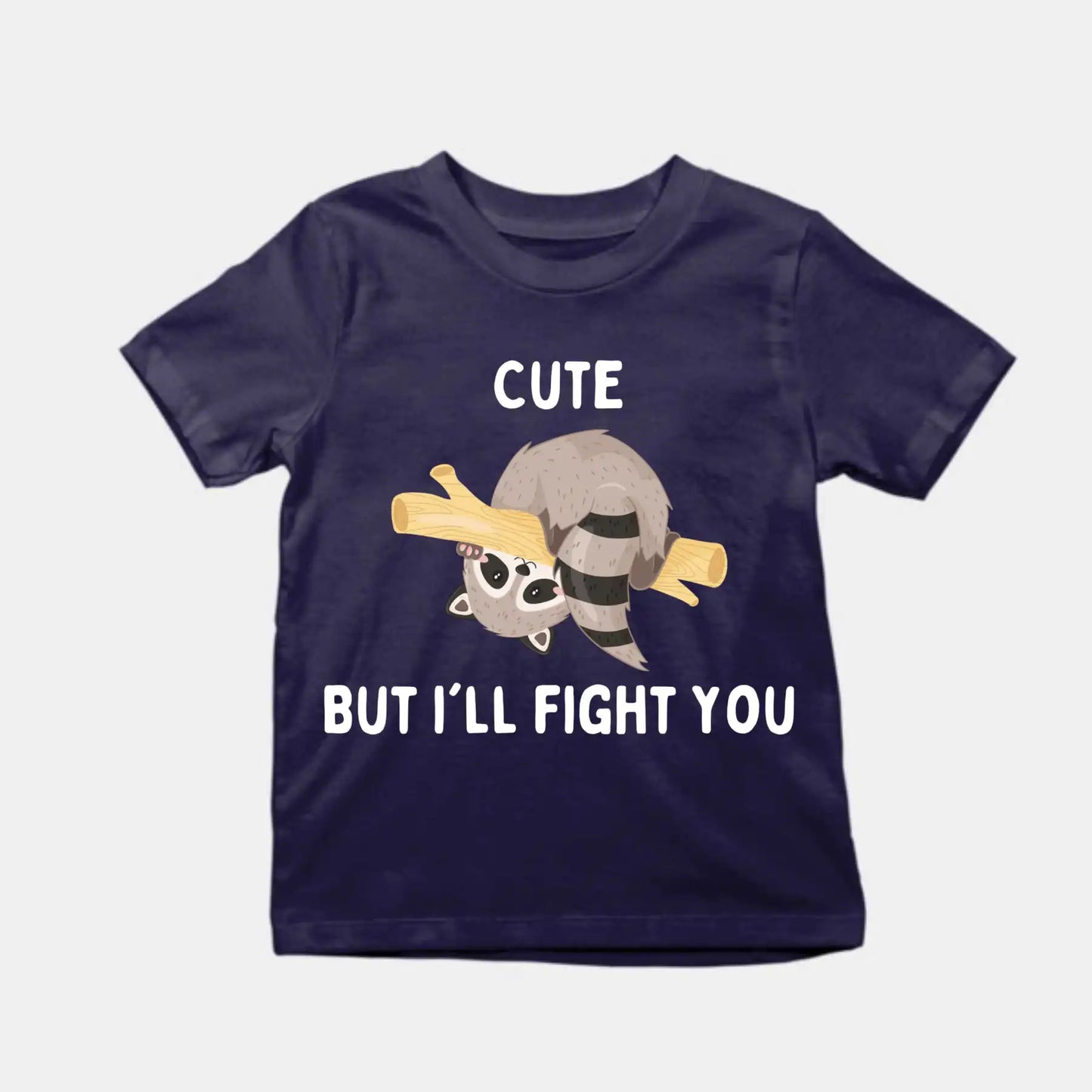 Cute Raccoon Kids T-Shirt Navy IZZIT APPAREL