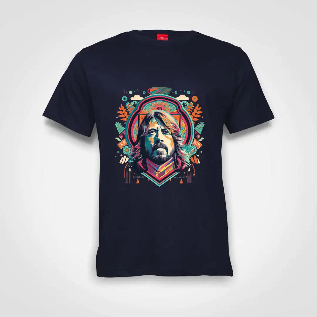 Dave Grohl Tribute Cotton T-Shirt Navy IZZIT APPAREL