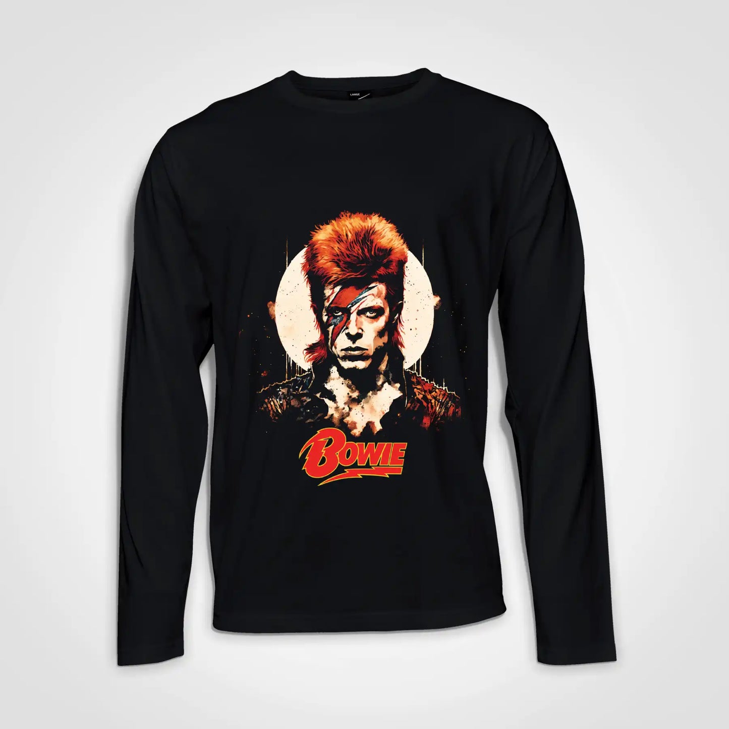 David Bowie Long Sleeve Heavy Weight T-shirt Black IZZIT APPAREL