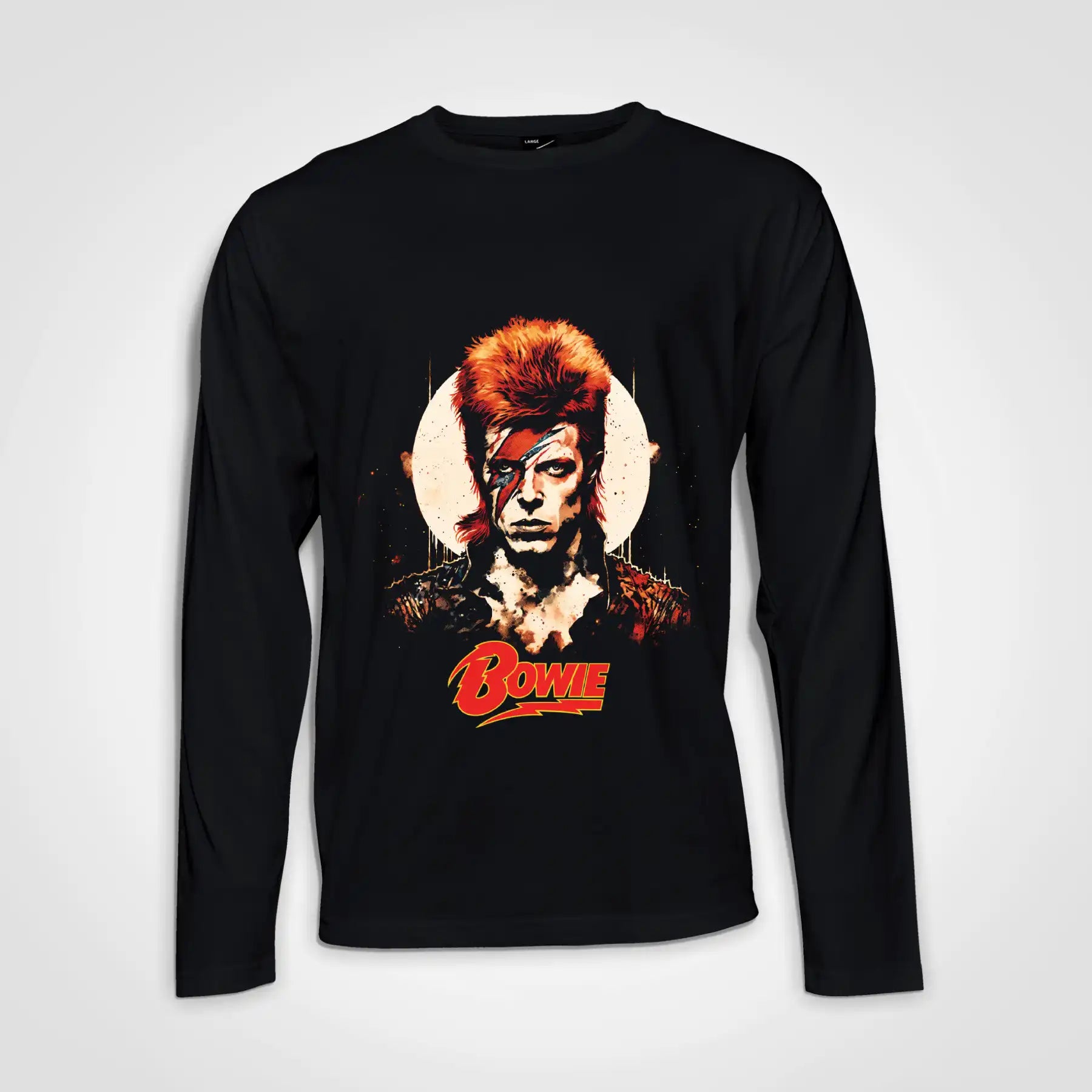 David Bowie Long Sleeve Heavy Weight T-shirt Black IZZIT APPAREL