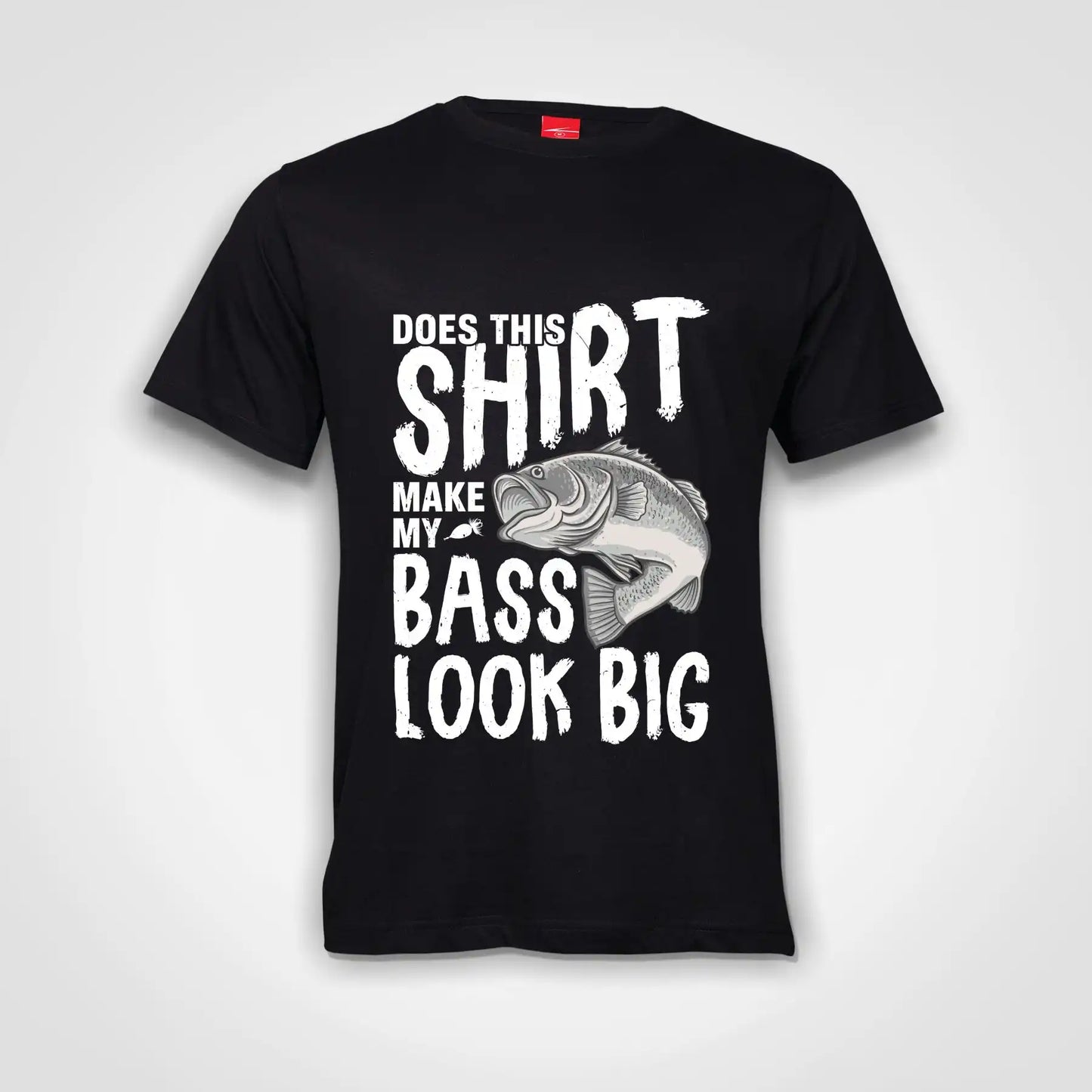 Does This Shirt Make My Bass Look Big Cotton T-Shirt Black IZZIT APPAREL