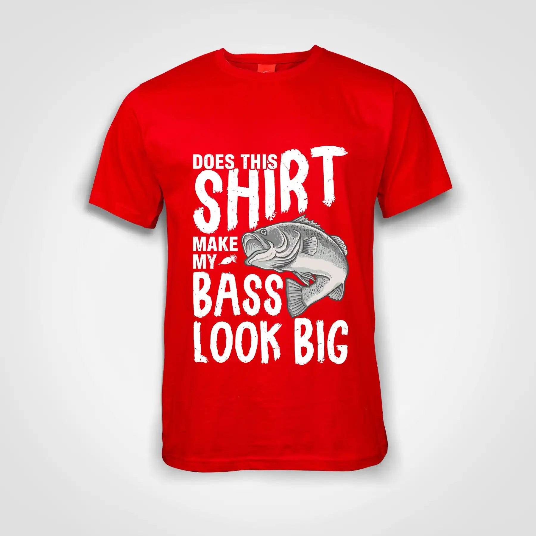 Does This Shirt Make My Bass Look Big Cotton T-Shirt Red IZZIT APPAREL