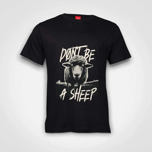 Don't Be A Sheep Cotton T-Shirt Black IZZIT APPAREL