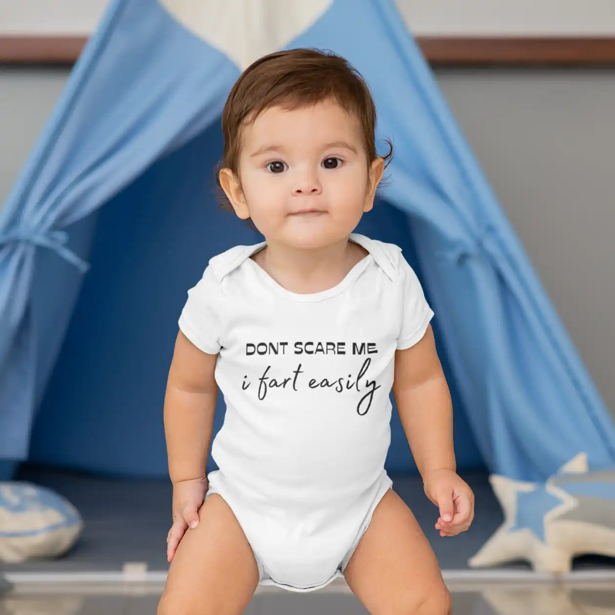 Don't Scare Me I Fart Easily Babygrow IZZIT APPAREL