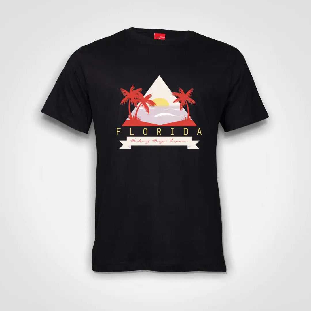 Florida Triangle Cotton T-Shirt Black IZZIT APPAREL