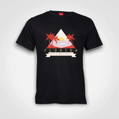 Florida Triangle Cotton T-Shirt Black IZZIT APPAREL