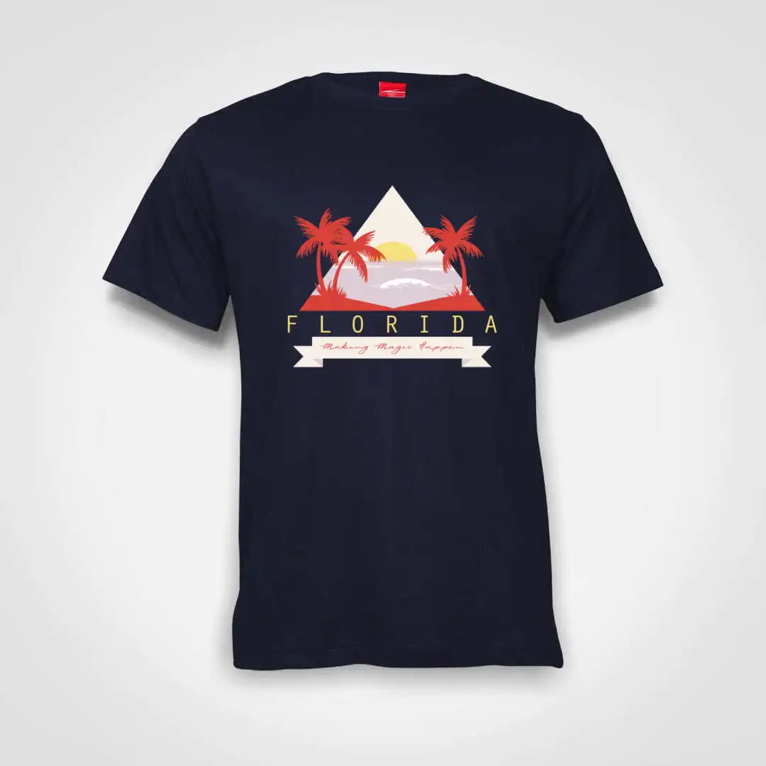 Florida Triangle Cotton T-Shirt Navy IZZIT APPAREL
