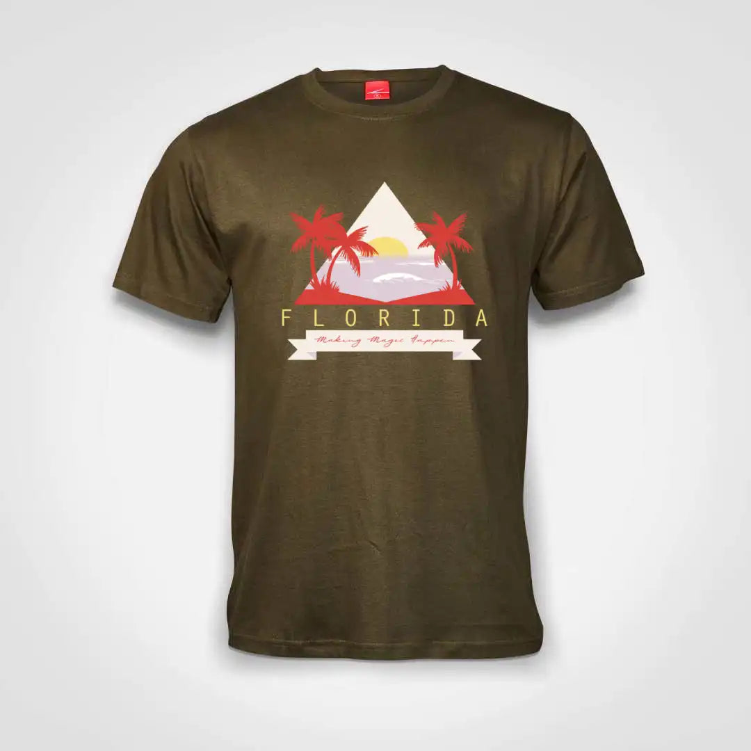 Florida Triangle Cotton T-Shirt Olive IZZIT APPAREL