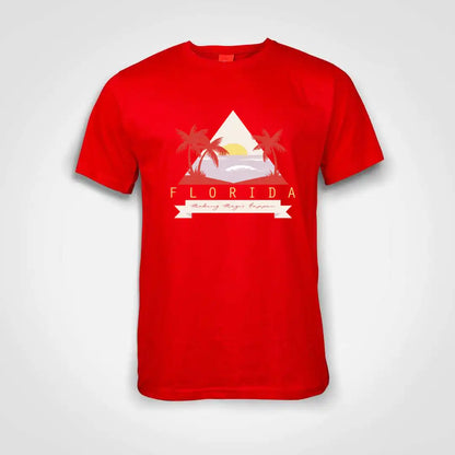 Florida Triangle Cotton T-Shirt Red IZZIT APPAREL