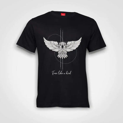 Free Like A Bird Cotton T-Shirt Black IZZIT APPAREL