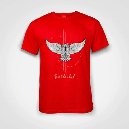 Free Like A Bird Cotton T-Shirt Red IZZIT APPAREL