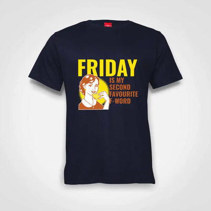 Friday Is My Second Favourite F-Word Cotton T-Shirt Navy IZZIT APPAREL