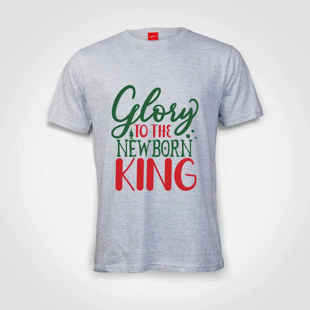Glory To The Newborn King Cotton T-Shirt Grey-Melange IZZIT APPAREL