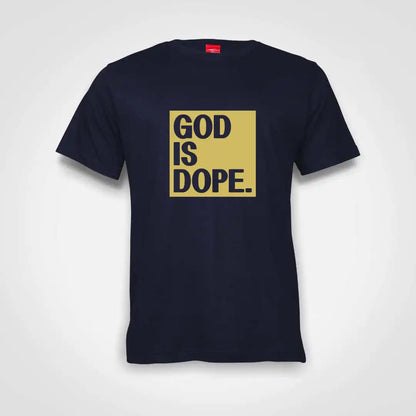 God Is Dope Cotton T-Shirt Navy IZZIT APPAREL