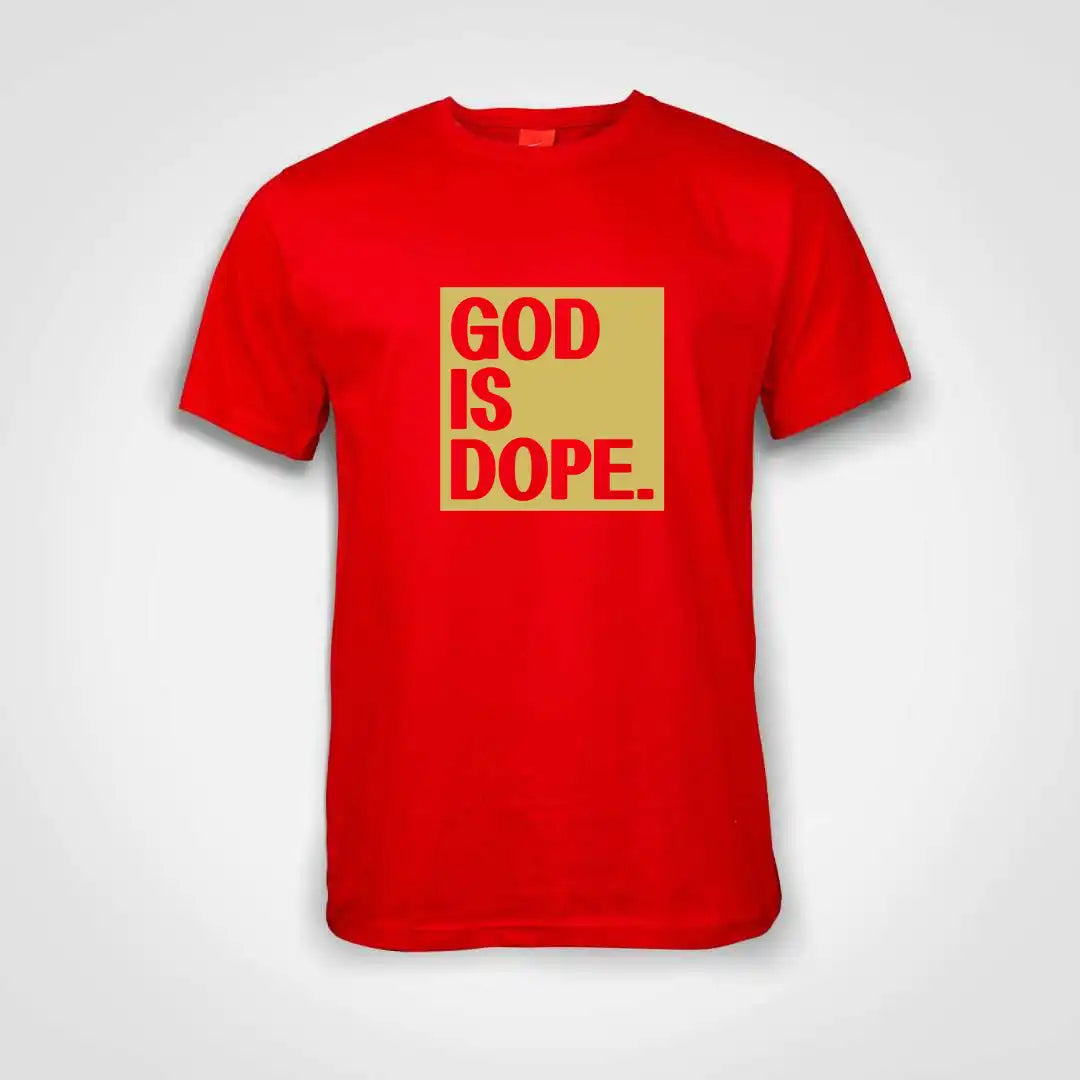 God Is Dope Cotton T-Shirt Red IZZIT APPAREL