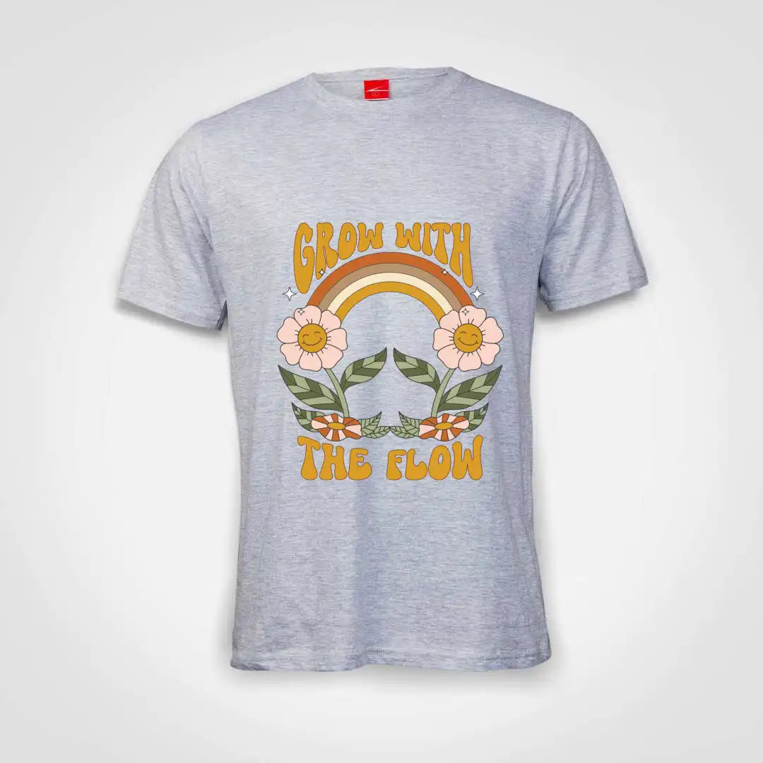 Grow With The Flow Cotton T-Shirt Grey-Melange IZZIT APPAREL
