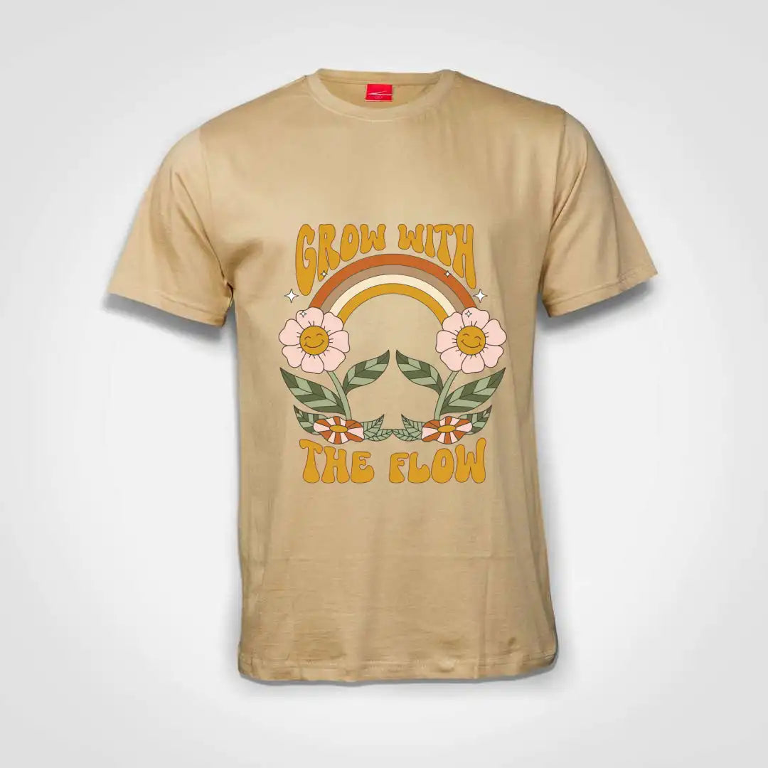 Grow With The Flow Cotton T-Shirt Natural IZZIT APPAREL