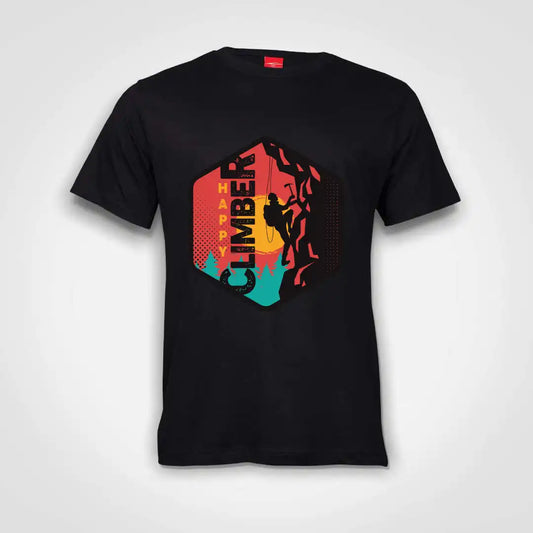 Happy Climber Cotton T-Shirt Black IZZIT APPAREL