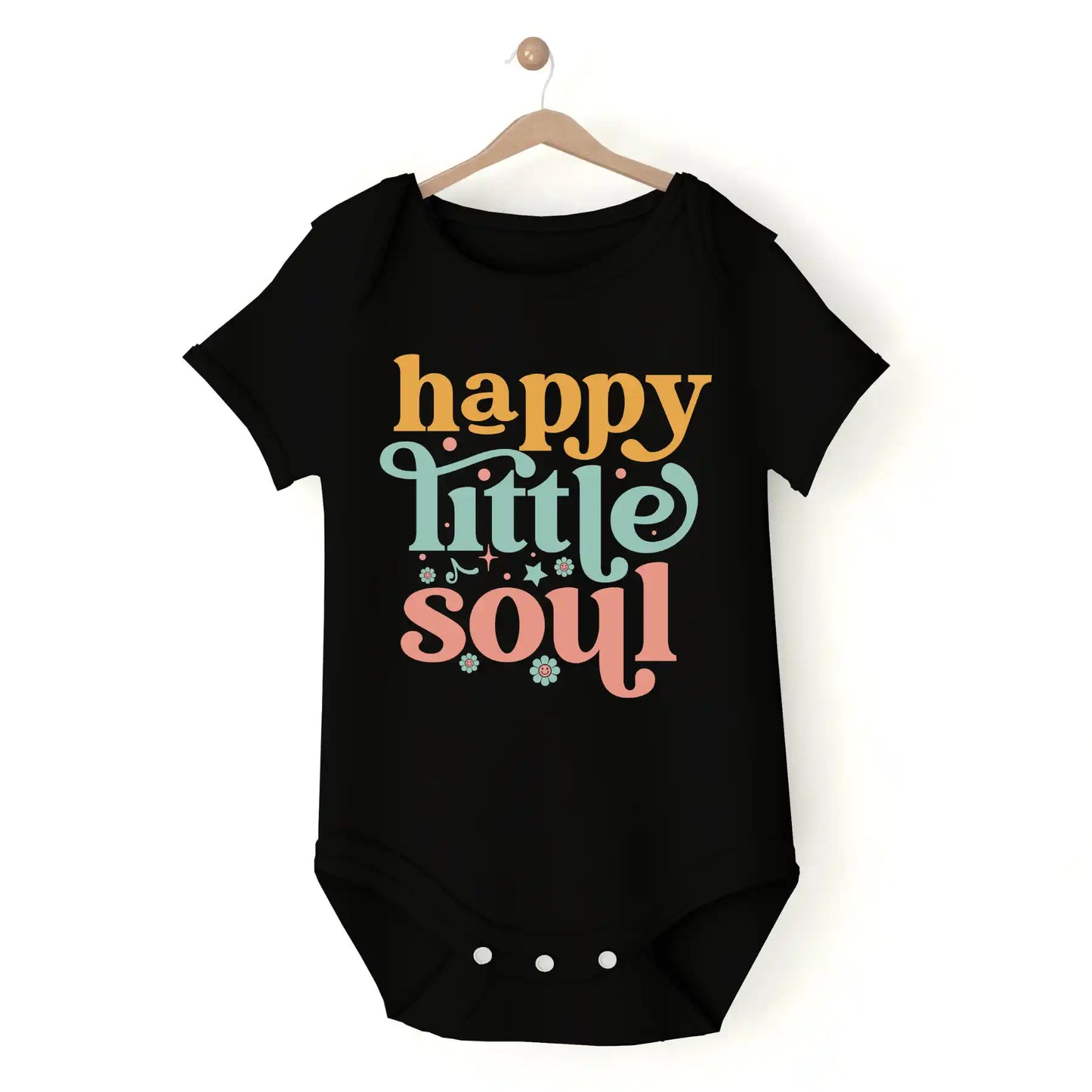 Happy Little Soul Babygrow Black IZZIT APPAREL